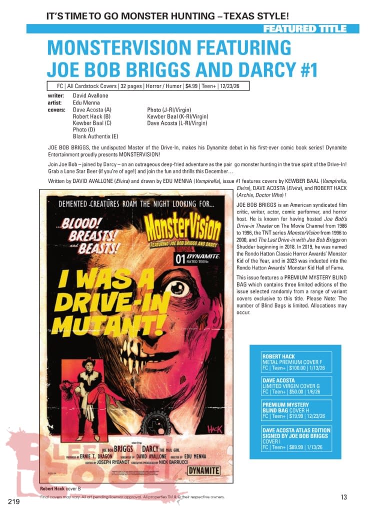 Dynamite Official Full December 2026 Solicits