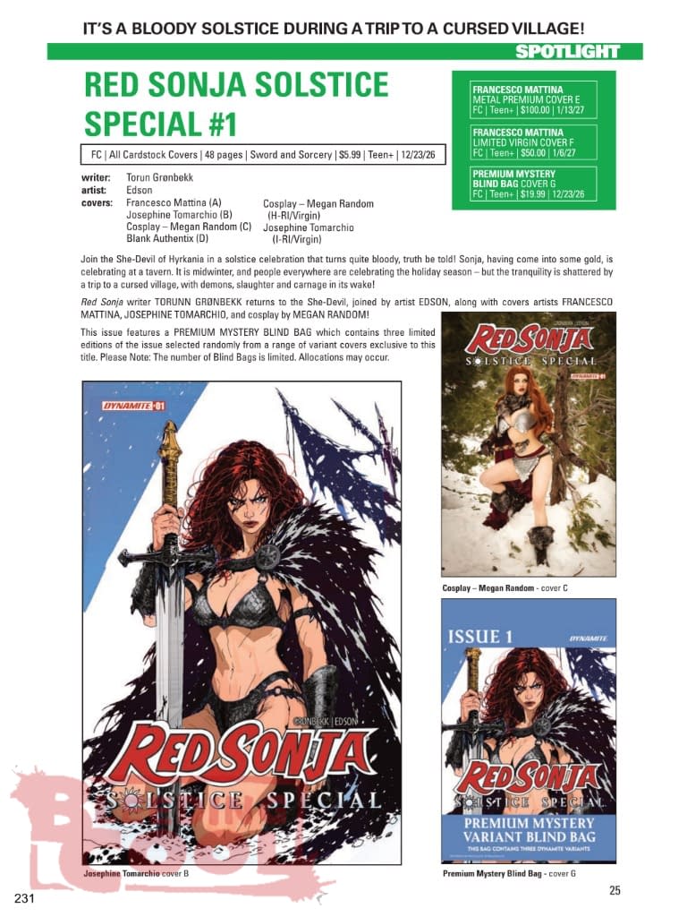 Dynamite Official Full December 2026 Solicits