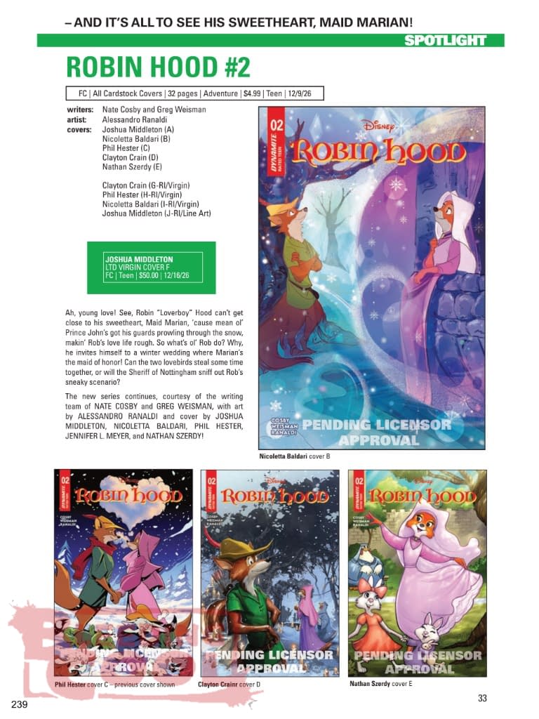 Dynamite Official Full December 2026 Solicits