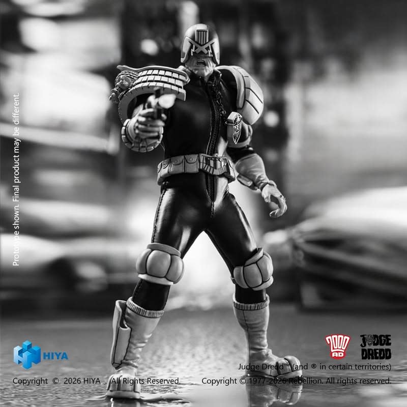Judge Dredd Returns with New Black & White Hiya Toys Figure