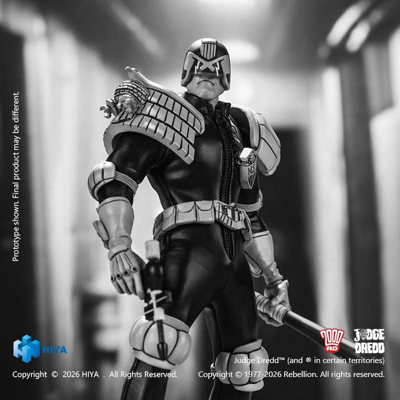 Judge Dredd Returns with New Black & White Hiya Toys Figure