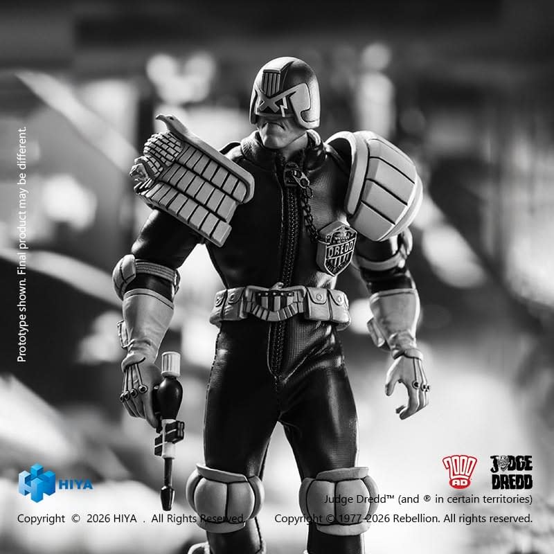 Judge Dredd Returns with New Black & White Hiya Toys Figure