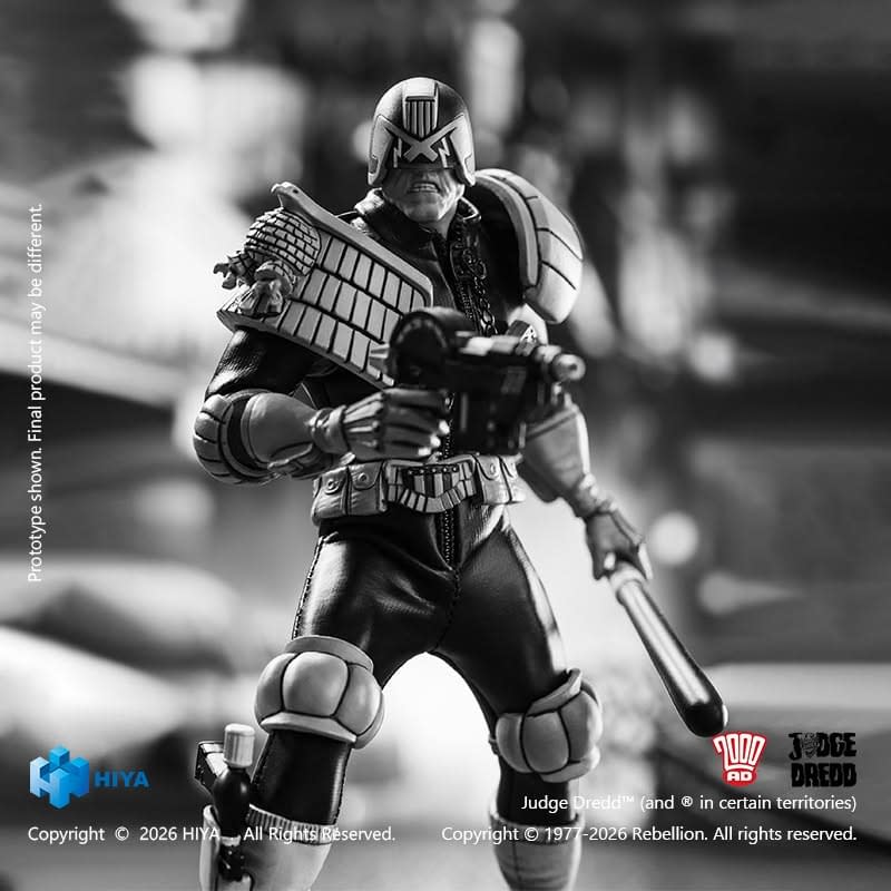 Judge Dredd Returns with New Black & White Hiya Toys Figure