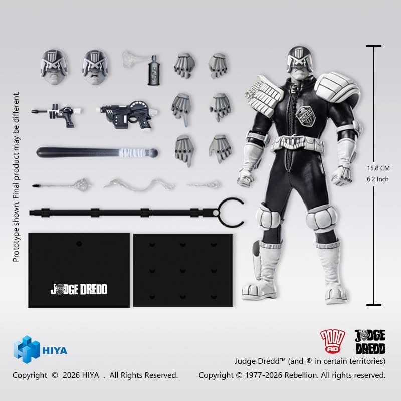 Judge Dredd Returns with New Black & White Hiya Toys Figure