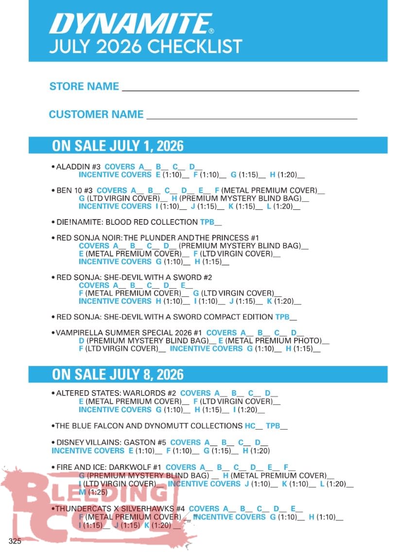 Dynamite July 2026 Full Solicits And Solicitations