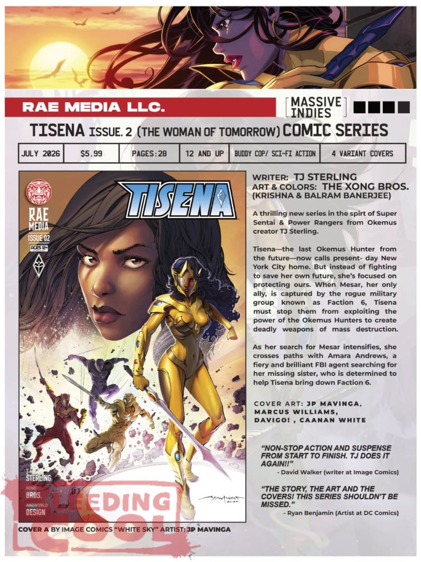 Tisena: The Woman Of Tomorrow in Rae Media's July 2026 Full Solicits