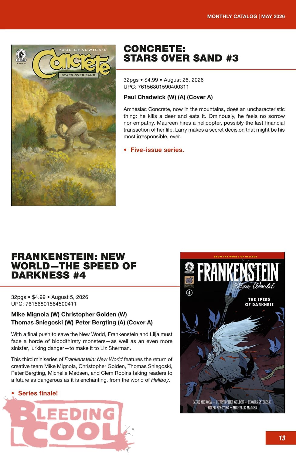 Dark Horse Comics Full August 2026 Solicits