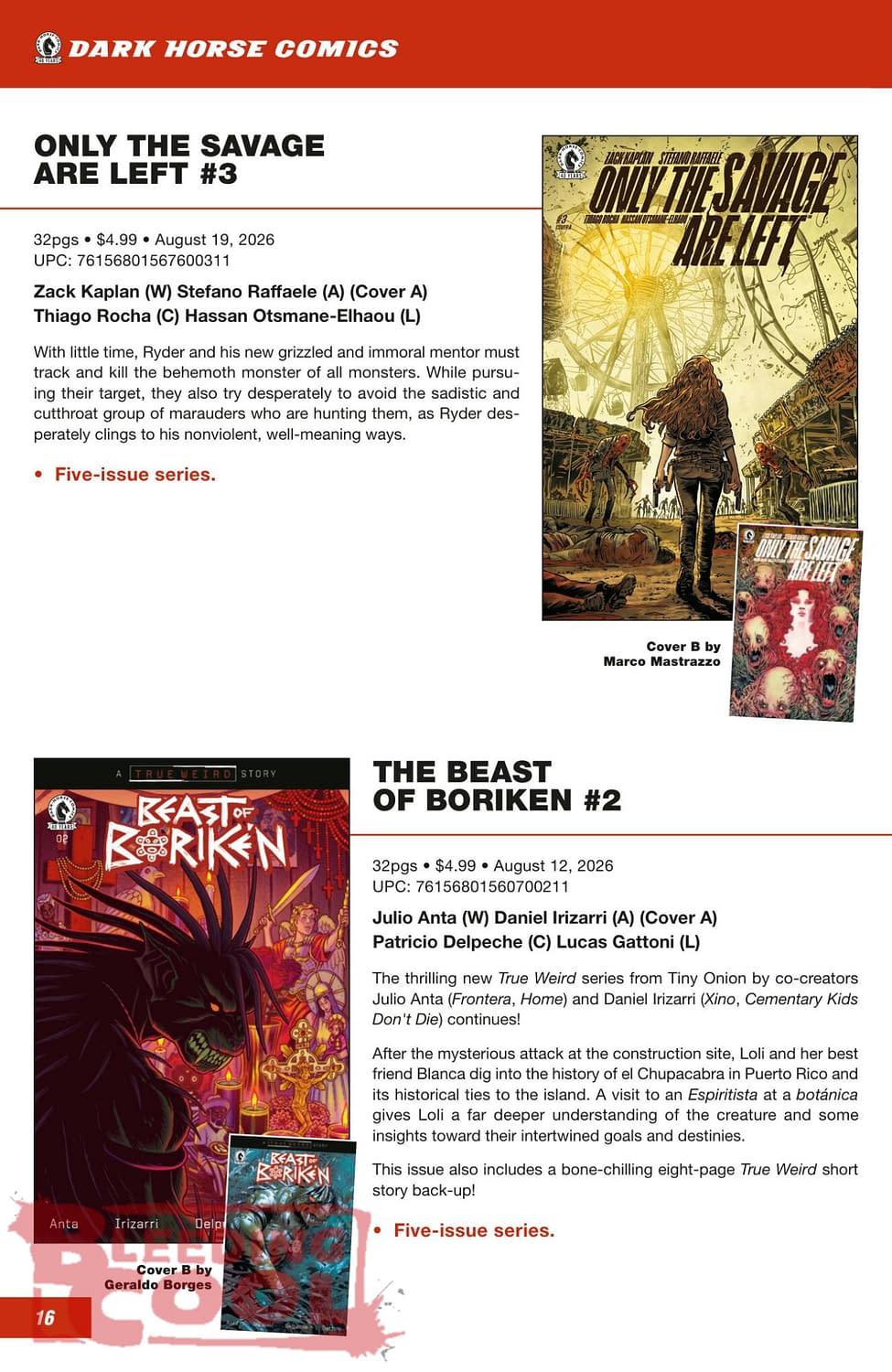 Dark Horse Comics Full August 2026 Solicits