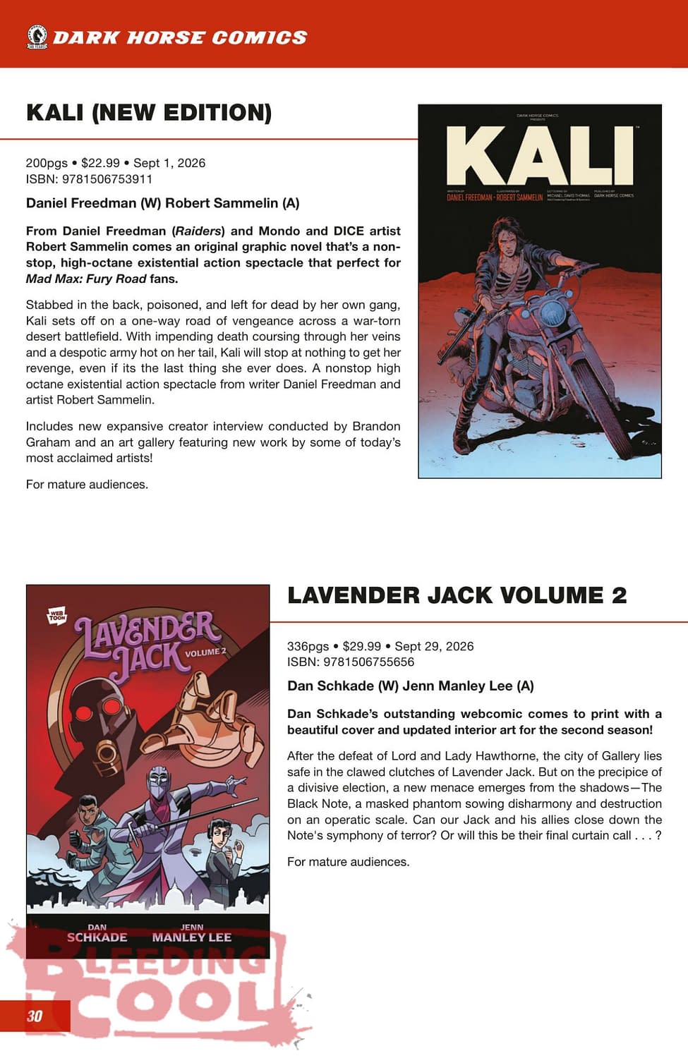 Dark Horse Comics Full August 2026 Solicits