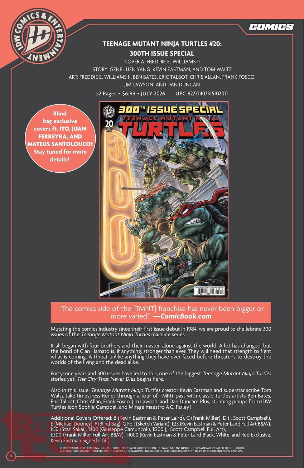 Exclusive: IDW Full July 2026 Solicits And Solicitations