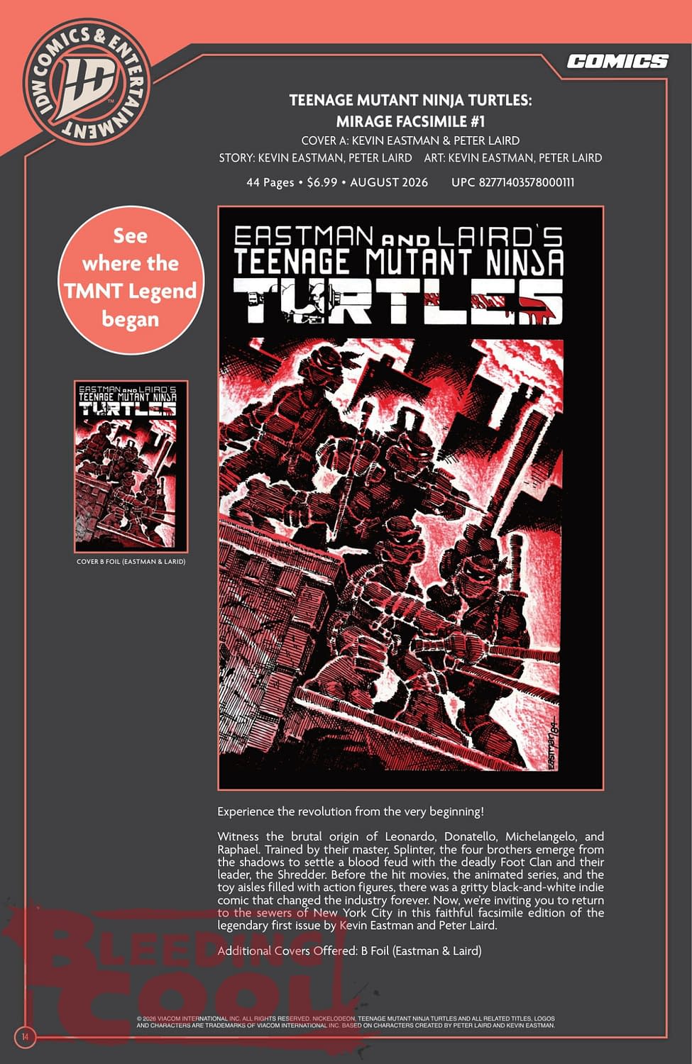 Bleeding Cool Presents: IDW Full August 2026 Solicits And Solicitations