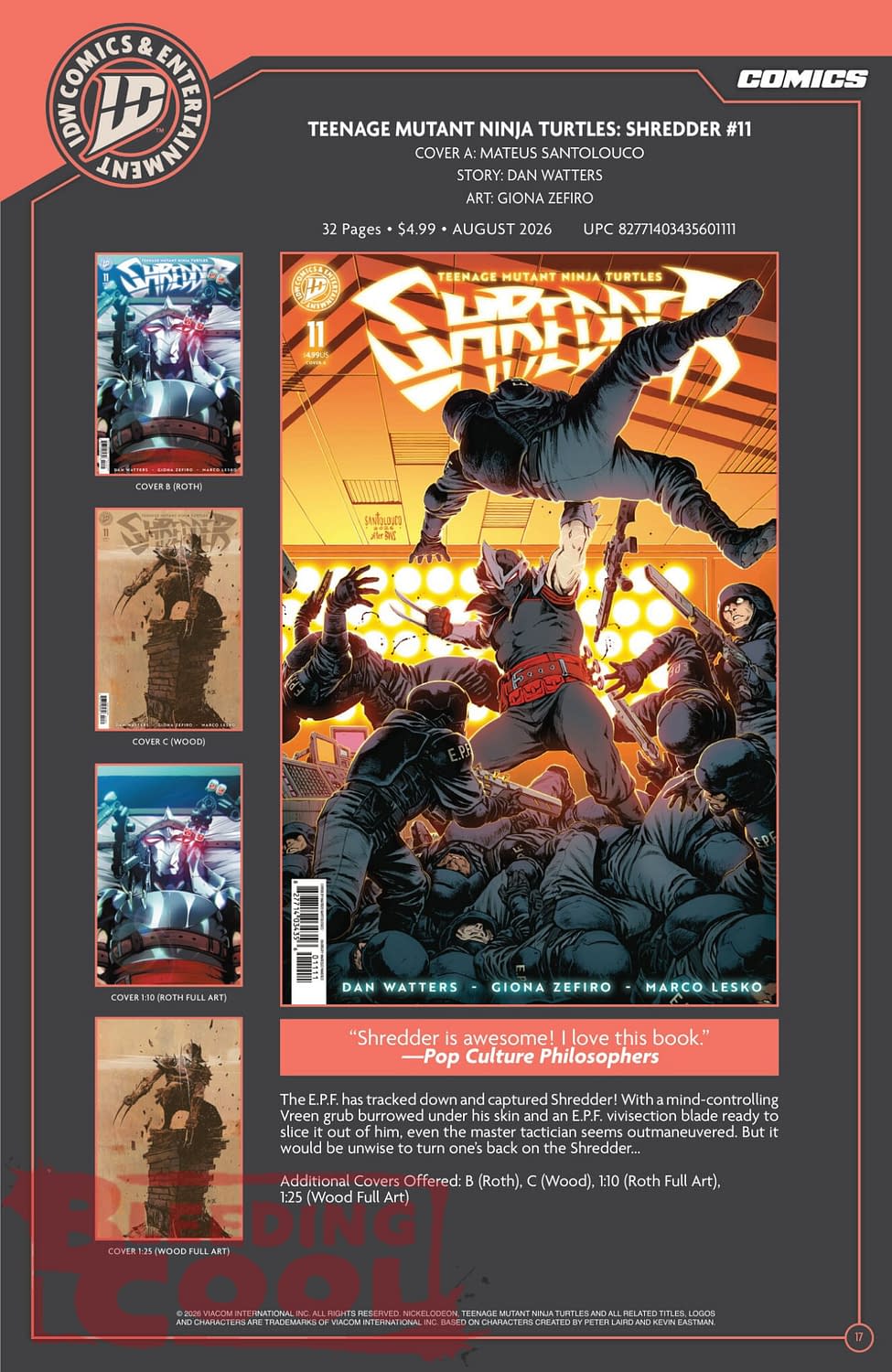 Bleeding Cool Presents: IDW Full August 2026 Solicits And Solicitations