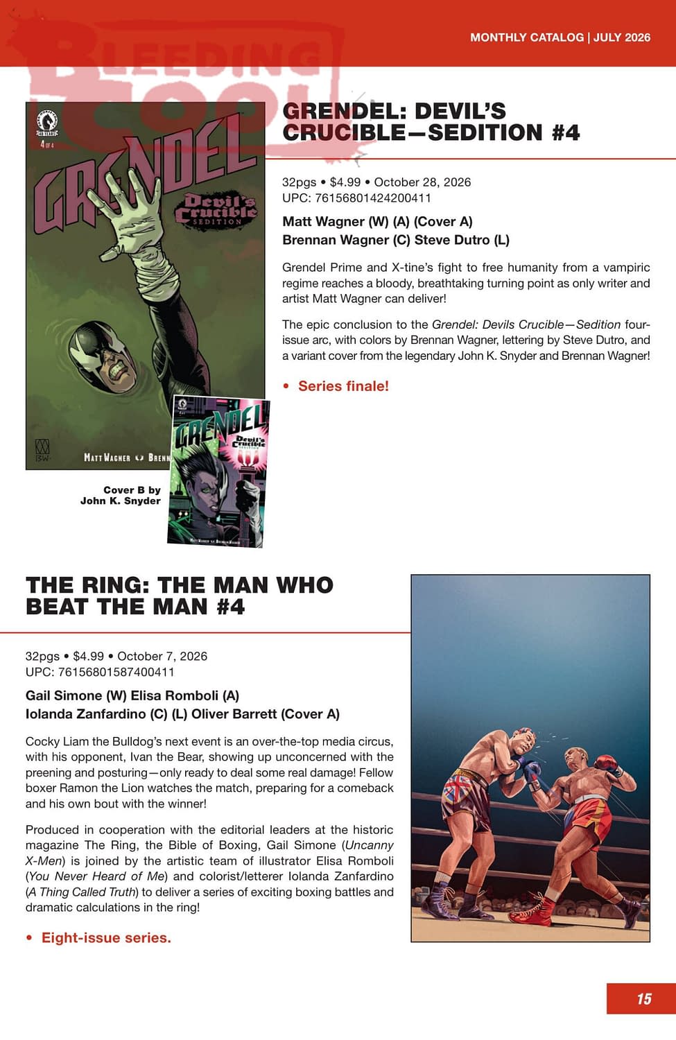 Dark Horse Comics October 2026 Full Solicits And Solicitations
