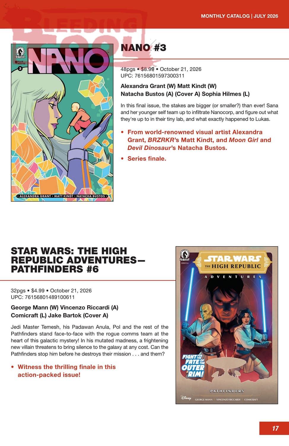 Dark Horse Comics October 2026 Full Solicits And Solicitations