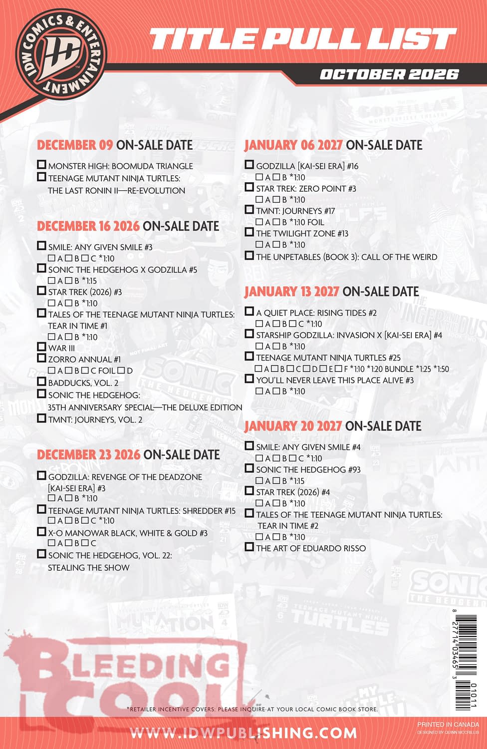 Exclusive: IDW's Official Full December 2026 Solicits & Solicitations