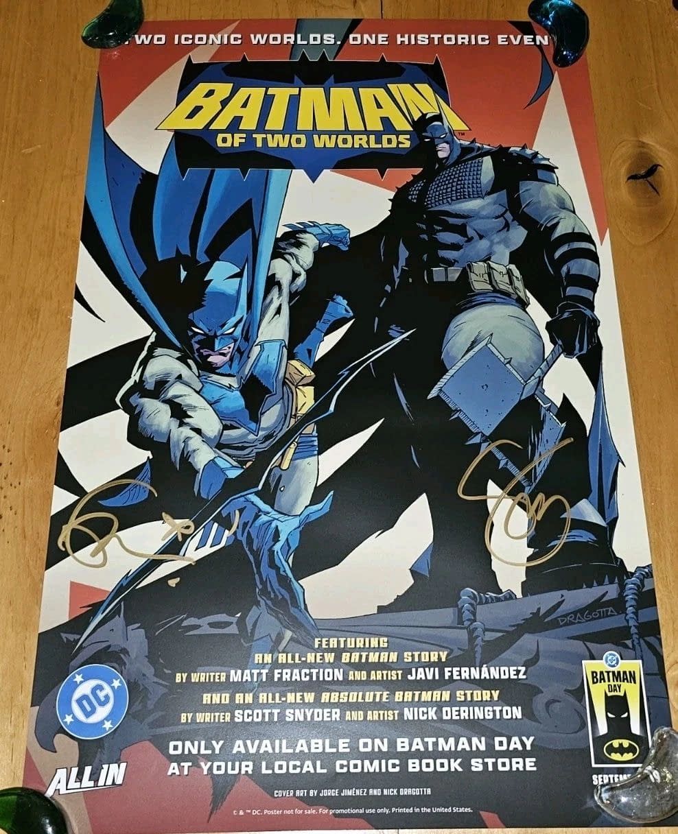 Free Batman Of Two Worlds Poster Sells On eBay For $50, T-Shirt $100