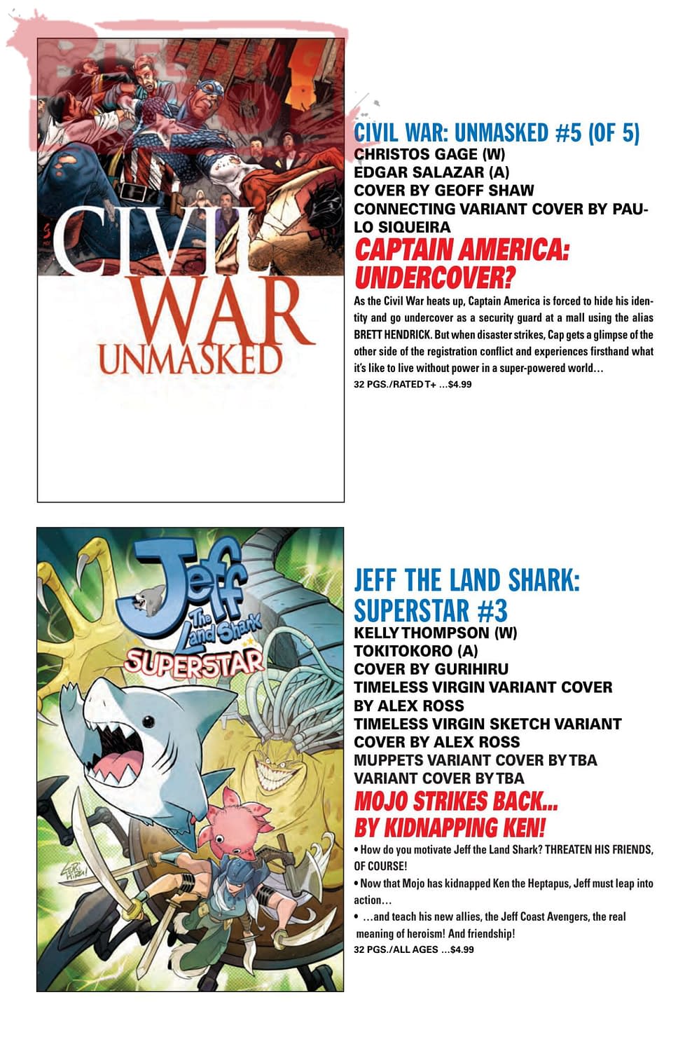 Marvel Comics September 2026 Official Full Solicits And Solicitations