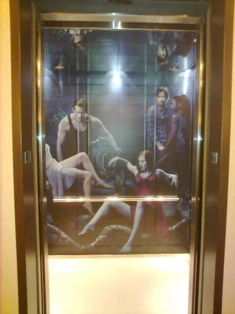 The True Blood Elevators Of The Hilton Scott Pilgrim, San Diego. Also, Free Tequila.