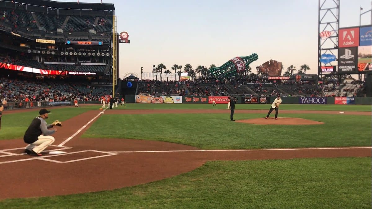 Axel Alonso And Stan Lee At Last Night's Giants Vs Diamondbacks Baseball Game