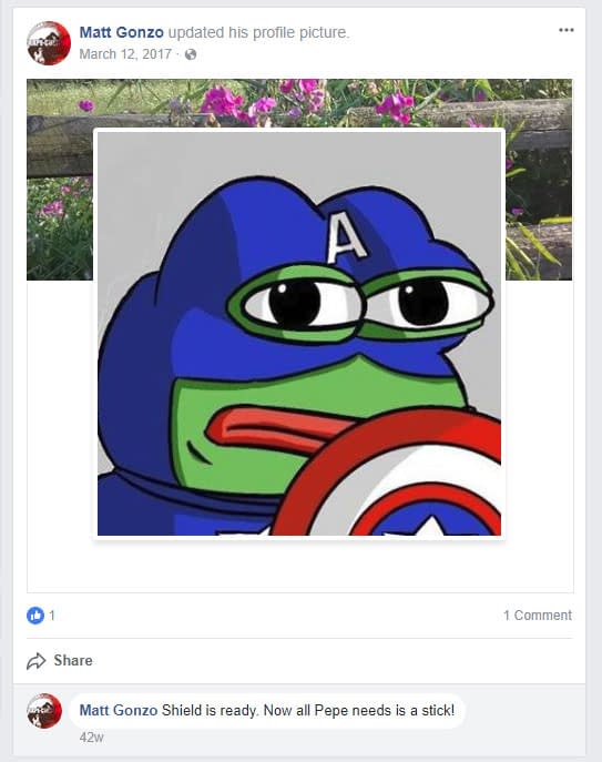 Colorado Gunman Had Captain America-Pepe The Frog As Facebook Photo