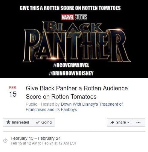 There Is Already A Facebook Movement To Give 'Black Panther' Bad Rotten Tomatoes Reviews