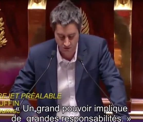François Ruffin Quotes Stan Lee on Spider-Man in French Parliament