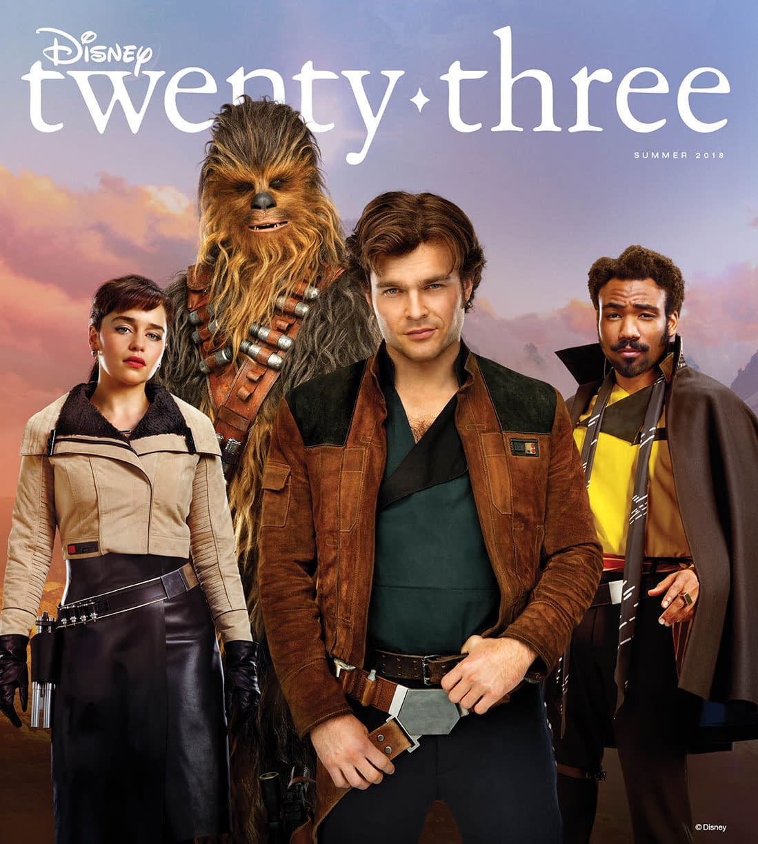 The Cast of Solo: A Star Wars Story Strikes a Pose on the Cover of Disney's Twenty-Three