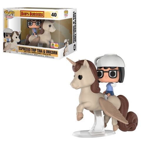 Funko SDCC Bobs Burgers Espresso trip Tina and Unicorn Pop