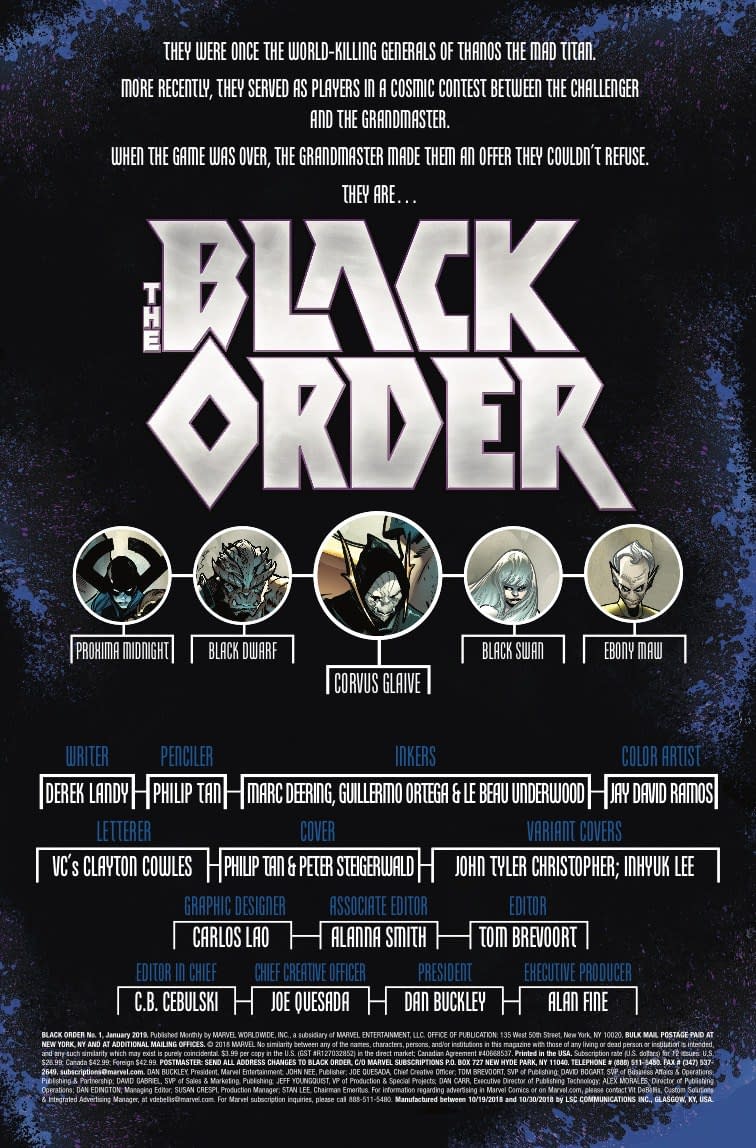 Corvus Glaive Battles Self Esteem Issues in Next Week's Black Order #1