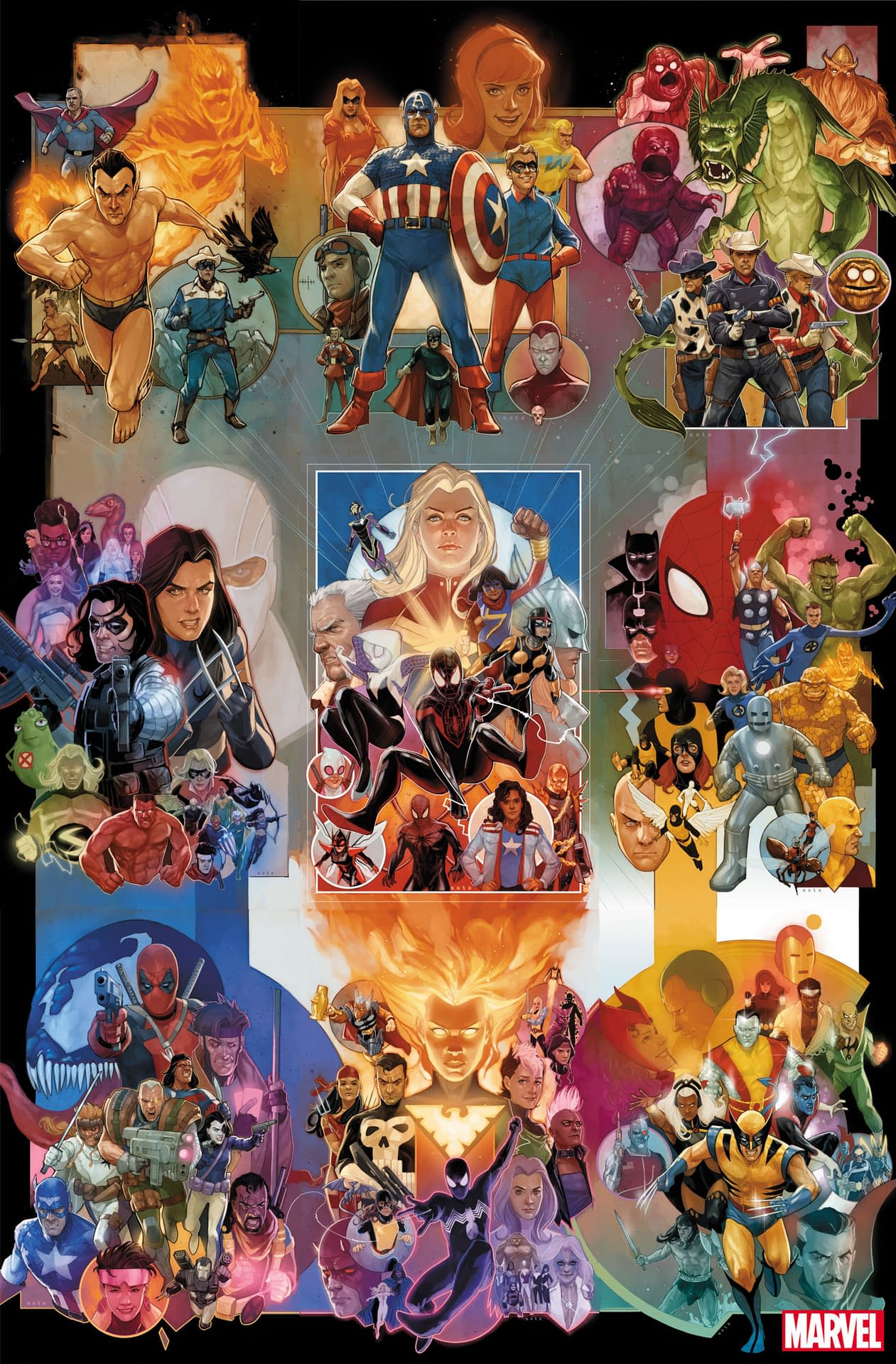 Marvel Reveals Phil Noto Interlocking Variants for 80th Anniversary