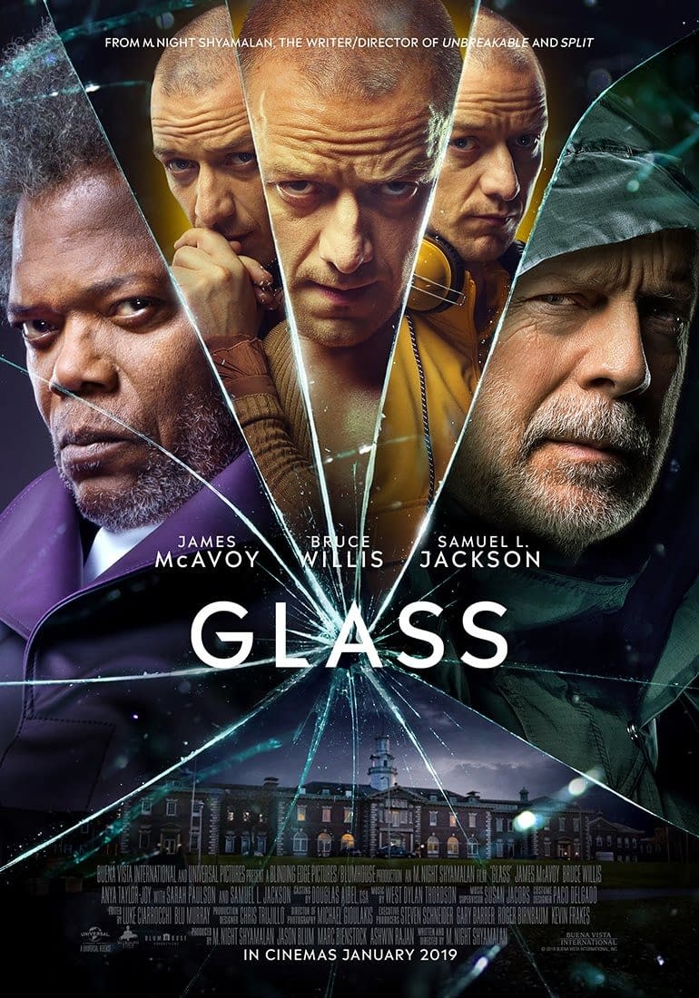 3 Character Posters and 1 Theatrical Poster for Glass