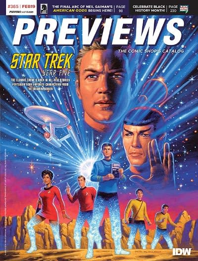 Star Trek: Year Five on Front of Next Week's Previews, War Of The Realms on the Back