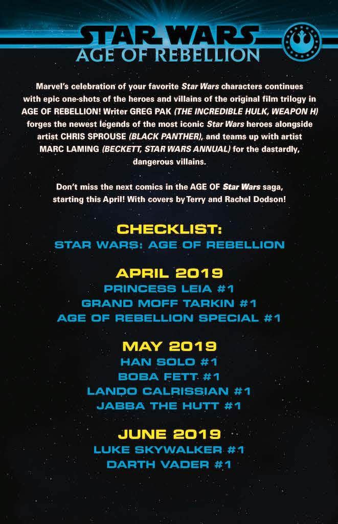 Age of Rebellion Comes to Marvel's Star Wars Comics in April