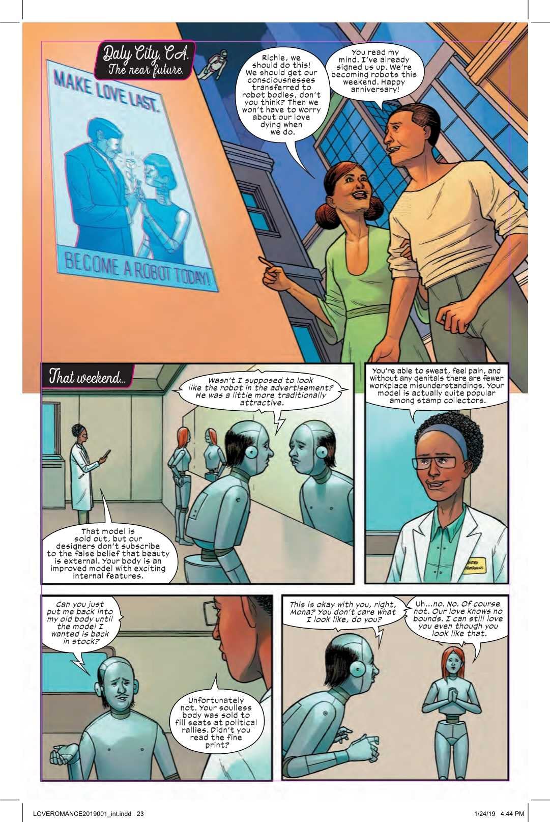 Robotic Castration as a Solution for Sexual Harassment in Next Week's Love Romances #1 (Preview)