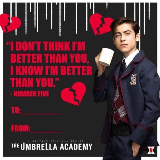 'The Umbrella Academy': Valentines for Your Super Messed-Up Loved Ones