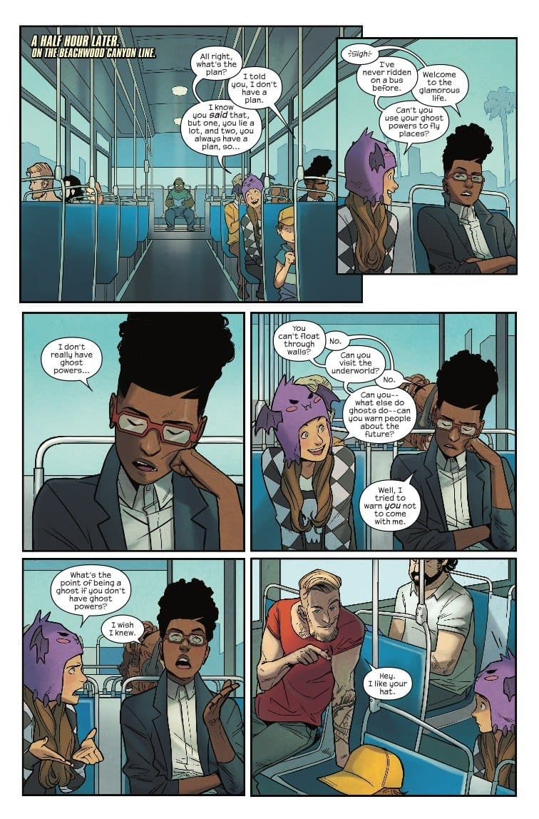 Dealing with Sexual Predators on a Bus in Runaways #19