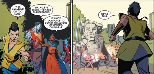 The People of Age of X-Man Know What to Do with a Wolverine Statue in Marvelous X-Men #2