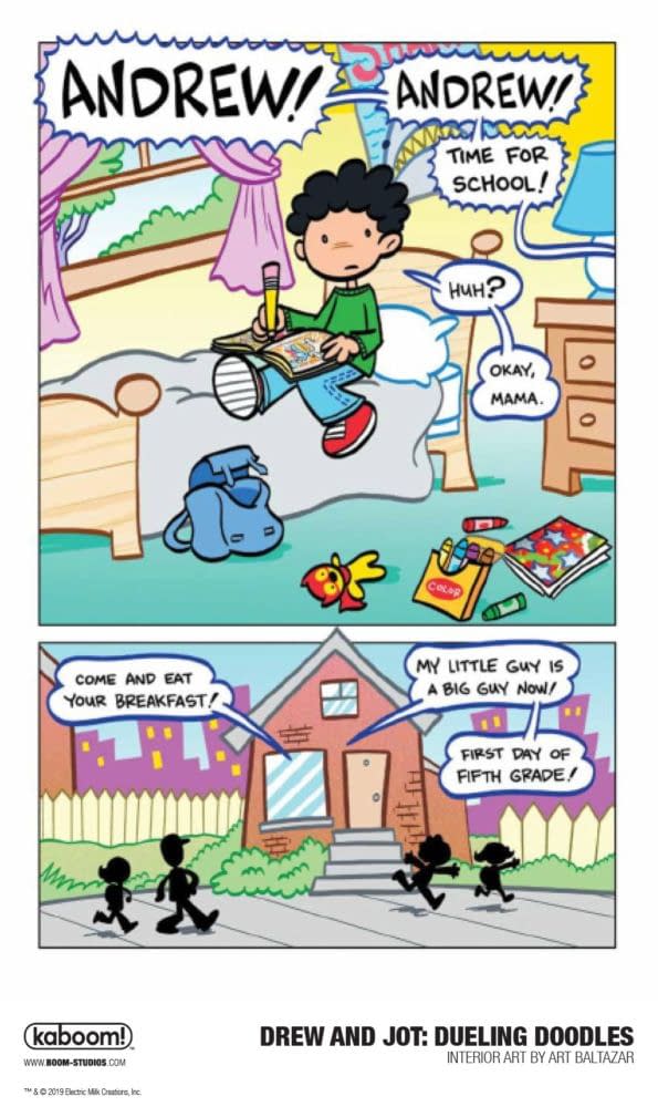 Art Baltazar Launches Graphic Novel Trilogy with Drew and Jot: Dueling Doodles