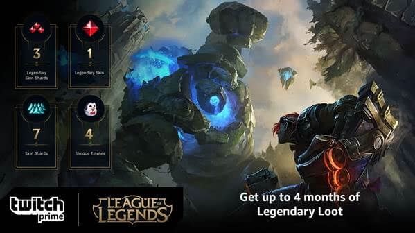 Twitch Prime to Give Away 4 Months of League of Legends Loot