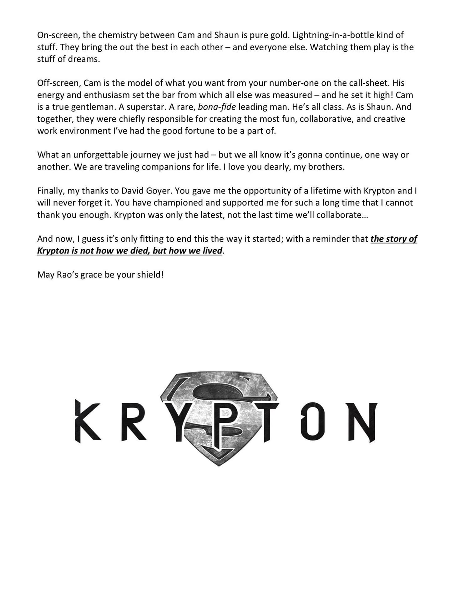 "Krypton" EP/Showrunner Cam Welsh Addresses Cancellation; Offers Season 3 Opener Tease