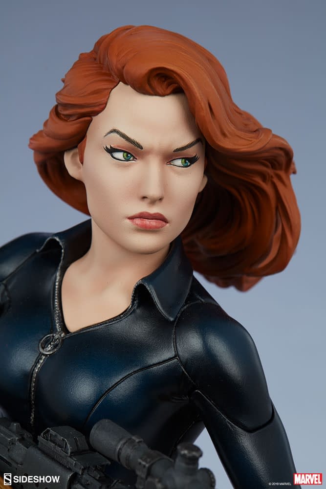 Black Widow Takes Aim in the New Sideshow Collectible Statue
