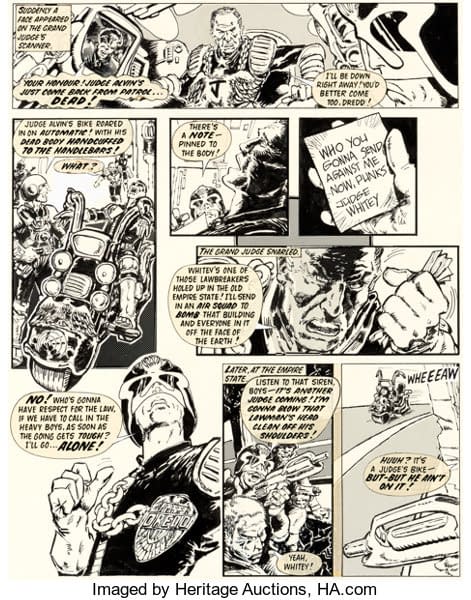 Original Artwork by Mike McMahon From Very First Published Judge Dredd 2000AD Story Goes On the Block
