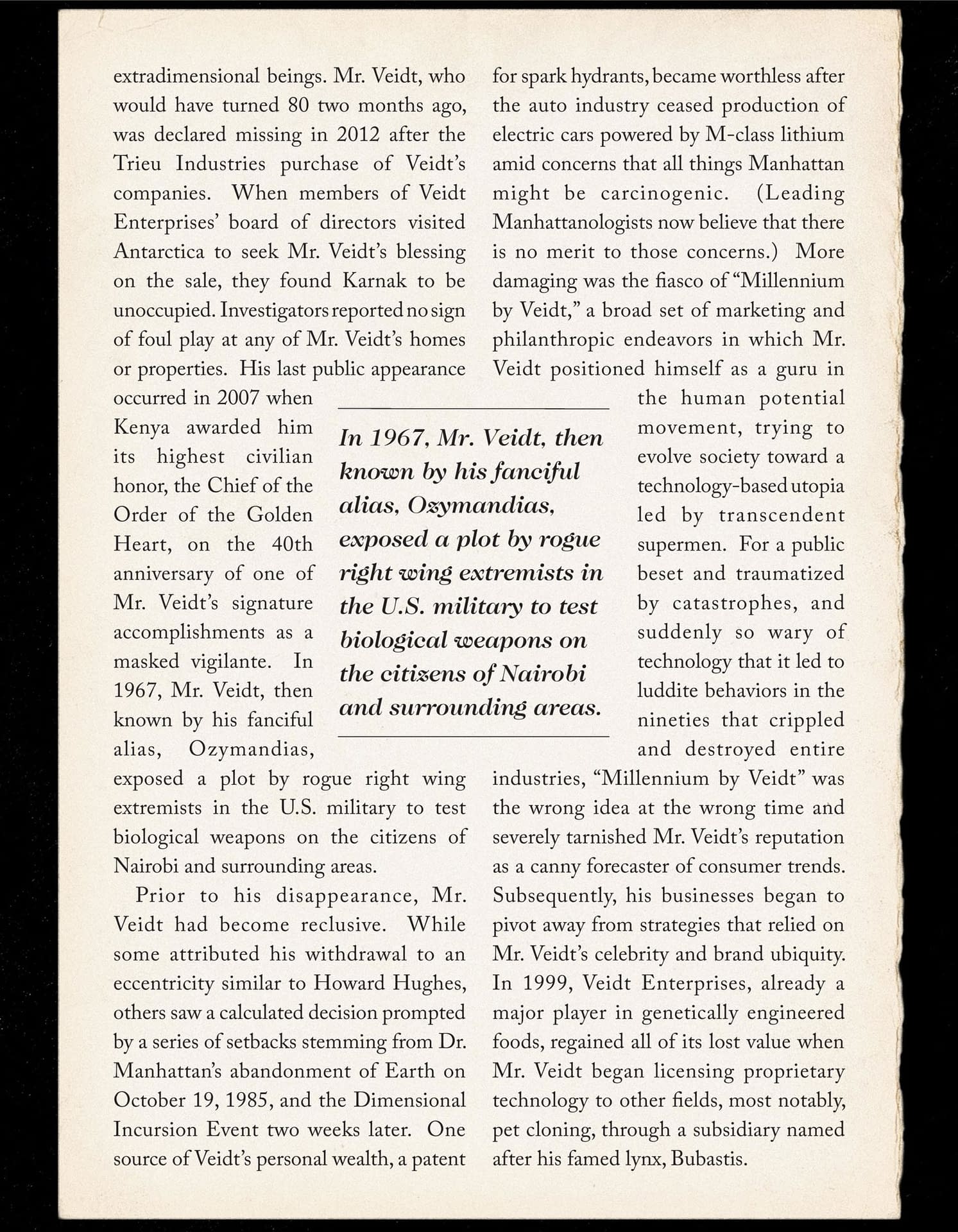 "Watchmen": "Peteypedia" Files Offer New Info on Veidt's Fate, Rorschach's Journal &#038; More
