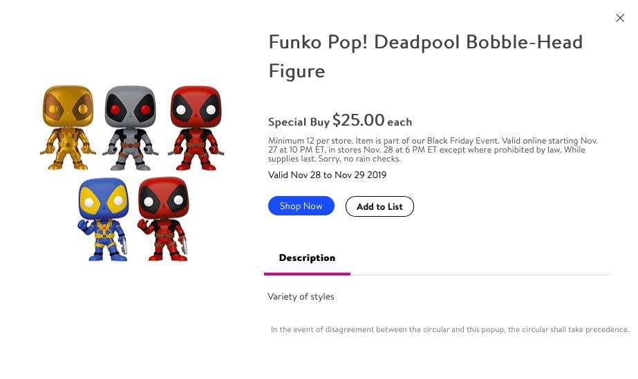 Deadpool Getting Special 10" Black Friday Funko Pops