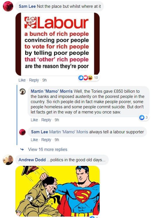When a Comic Book Facebook Group Gets Political The Day Before a General Election