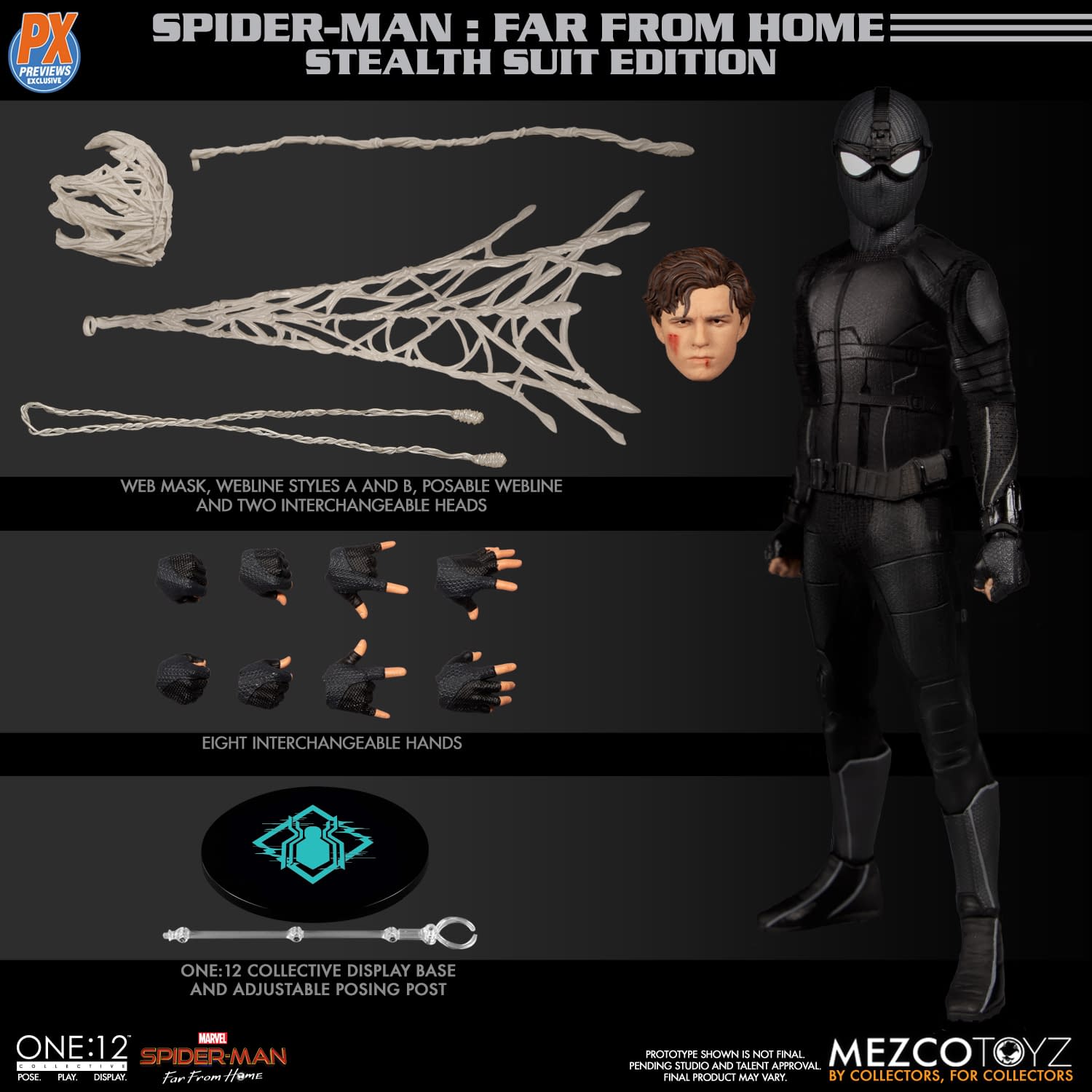 Spider-Man Stealth Suits Becomes PX Exclusive from Mezco Toyz