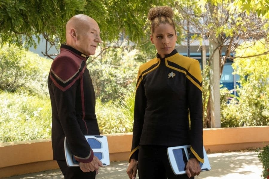 Patrick Stewart and Michelle Hurd in Picard