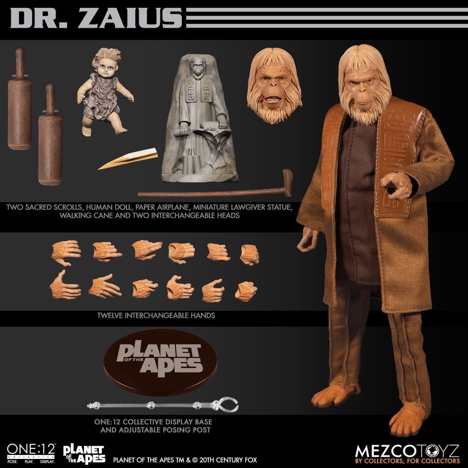 "Planet of the Apes" (1968) Dr. Zaius Arrives at Mezco Toyz 