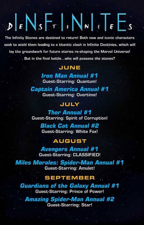 Marvel Infinity Stones Summer Annuals, With Star, Amulet, Quantum, Overtime, White Fox, Prince Of Power, Spirit of Corruption and Phil Coulson &#8211; Agent of Mephisto