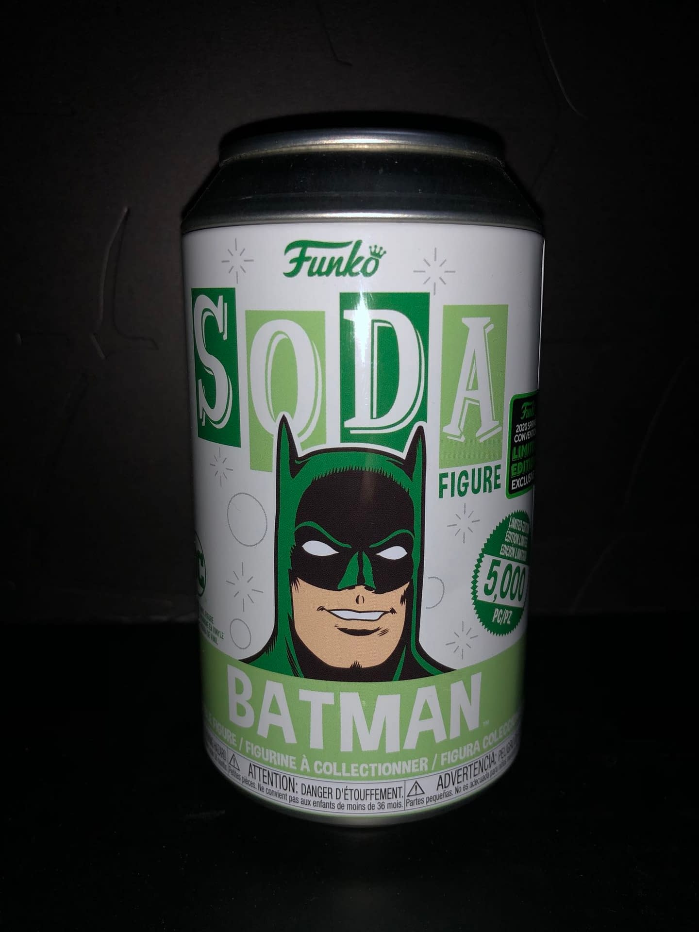 Funko Soda Vinyl Figure Emerald City Comic Con Exclusive Green Batman Figure.